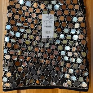Zara Black Skirt with Silver Embellishments